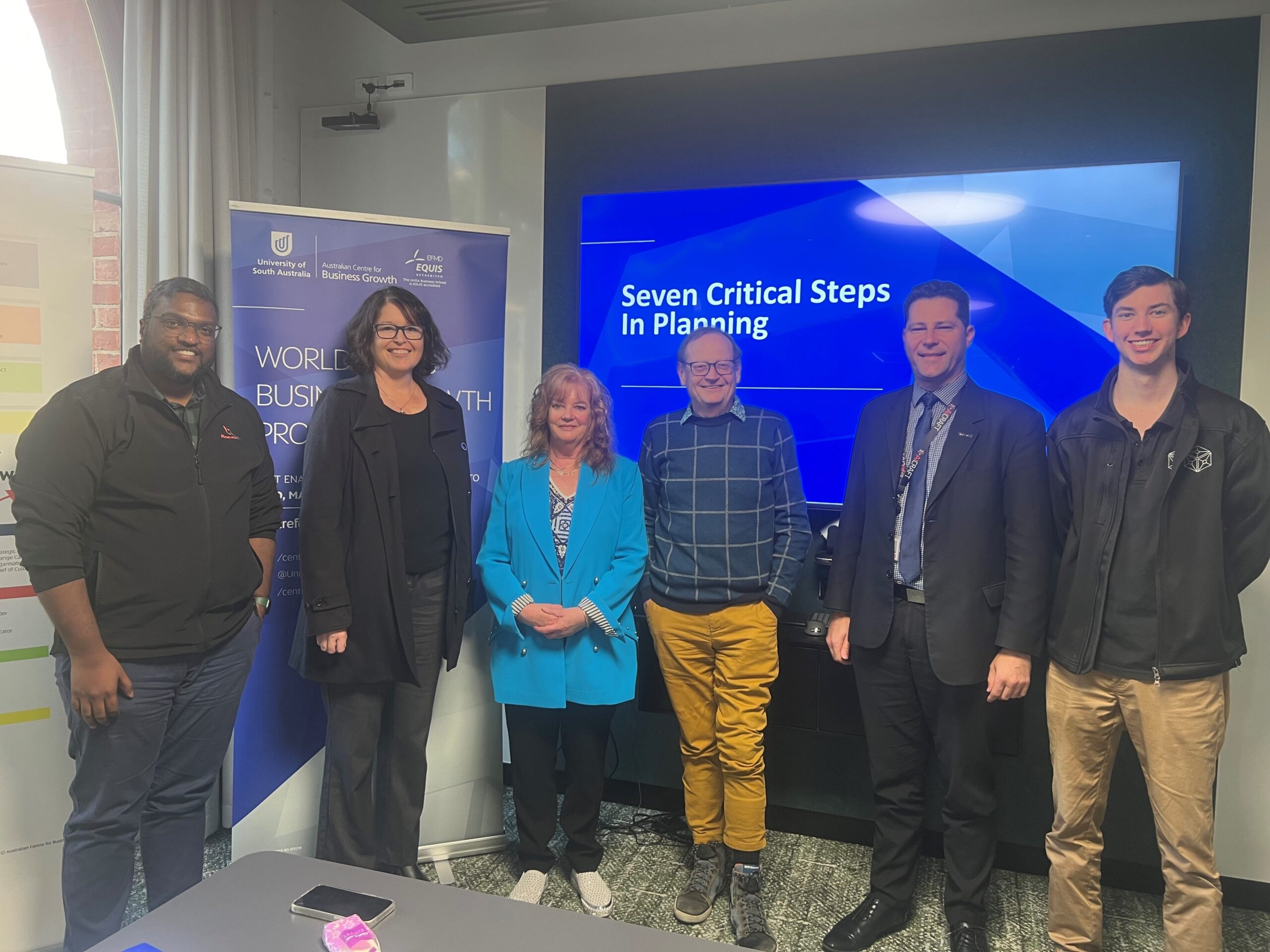 Raviteja Duggineni of ResearchSat; Jill Dewey of ESpy Ocean; Ann Angel of AUCBG; Adrian Smith of AUCBG; Tony Scoleri AICRAFT; Edward Robinson of Robinson Aerospace Systems.