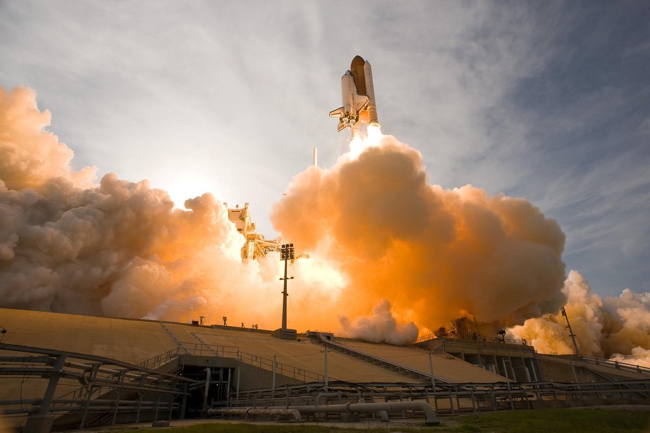 space shuttle, rocket, lift-off
