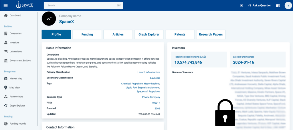 Manufacturer: SpaceX Space Impulse Platform Company Profile Screenshot
