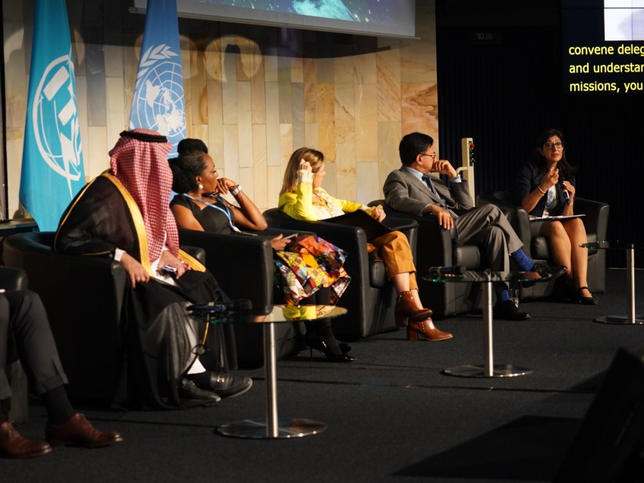 UNOOSA Director Aarti Holla-Maini speaking at the ITU Space Sustainability Forum.